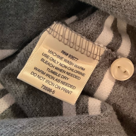 St. John’s Bay Mens size Large gray and white striped short sleeve polo shirt. - Picture 5 of 5